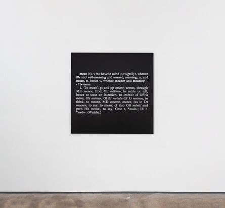 Joseph Kosuth, ‘'Titled (Art as Idea as Idea)' [mean] (Ety.-E.P.)’, 1967