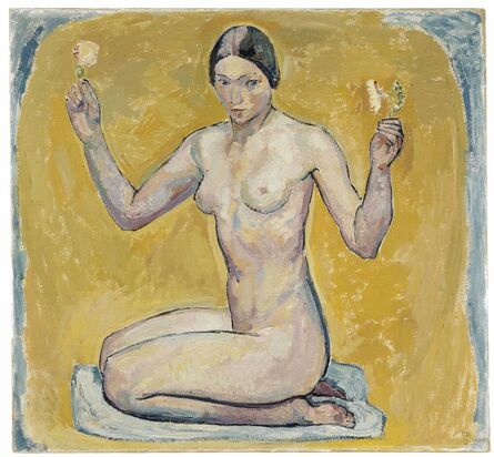 Cuno Amiet, ‘Kneeling Nude on Yellow Ground’, 1913