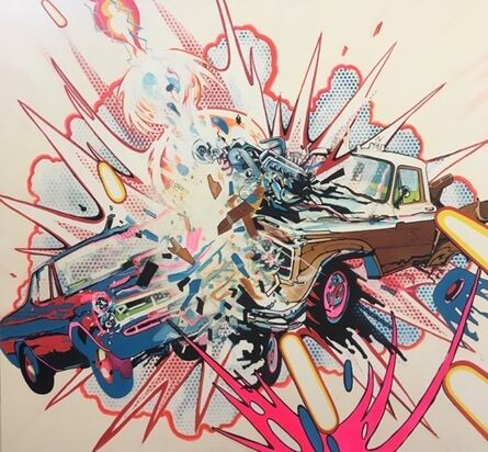 Joe Currie, ‘Car & Truck Crashing with Random Cosmic Laser Beam’, 2018