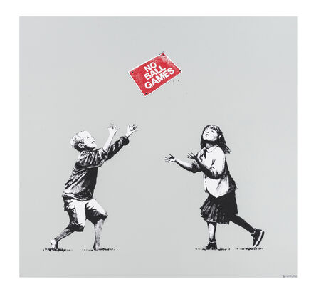 Banksy, ‘No Ball Games (Grey) (Signed)’, 2009