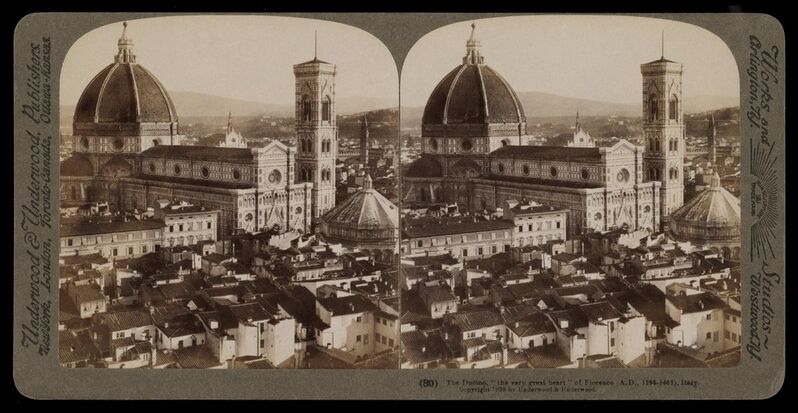 Bert Underwood, ‘The Duomo the very great heart of Florence’, 1900, Stereograph : gelatin silver, Getty Research Institute