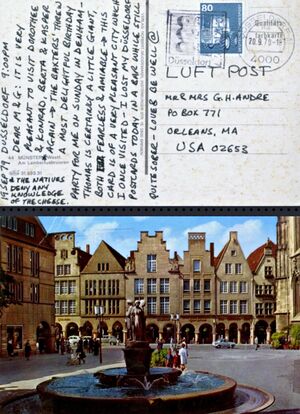 Letter from Dusseldorf: ..."very pleasant to visit Dorothee and Konrad..."