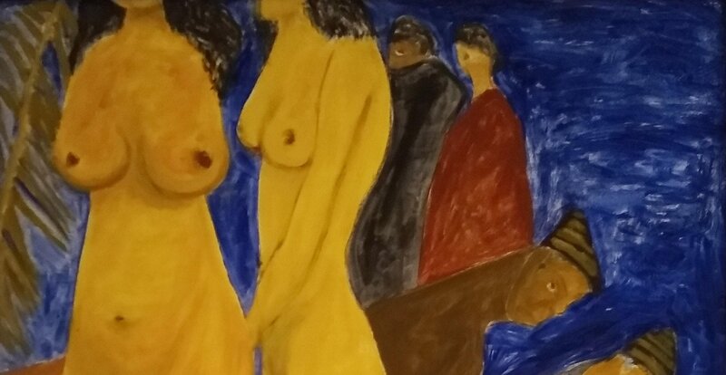 Kartick Chandra Pyne, ‘Untitled, Nude, Figurative, Acrylic on Canvas by Modern Artist "In Stock"’, 2000-2005, Painting, Acrylic on Canvas, Gallery Kolkata