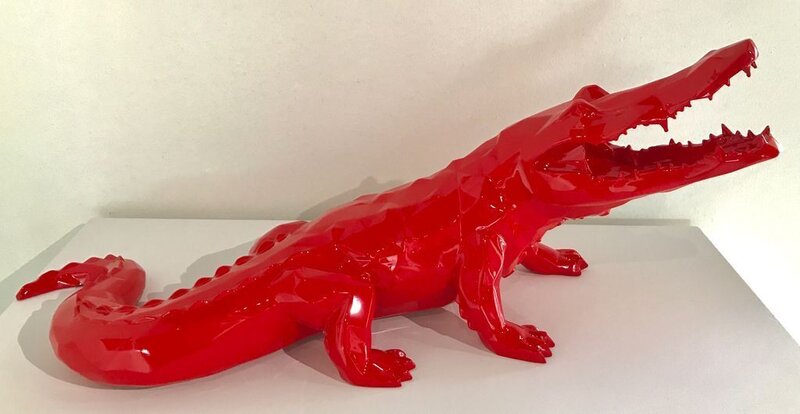 Richard Orlinski, ‘Crocodile - Rouge ’, ca. 2021, Sculpture, Resin, Markowicz Fine Art