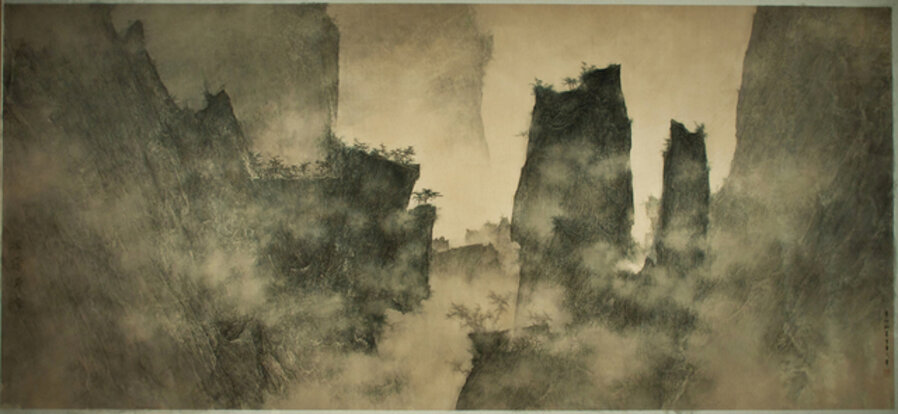 Mountains Looming through the Mist