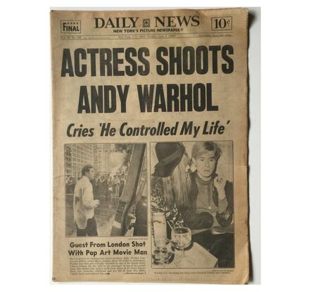 Andy Warhol, ‘"ACTRESS SHOTS ANDY WARHOL" NY Daily News, 1968’, 1968