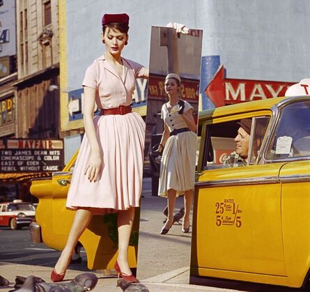 William Klein, ‘Anne + Isabella + Mirror + Taxi, Broadway & 46th Street, New York’, 1959