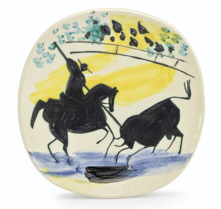 Pablo Picasso, ‘Pablo Picasso Madoura Ceramic Plate 'Picador et taureau' Ramié 197’, 1953