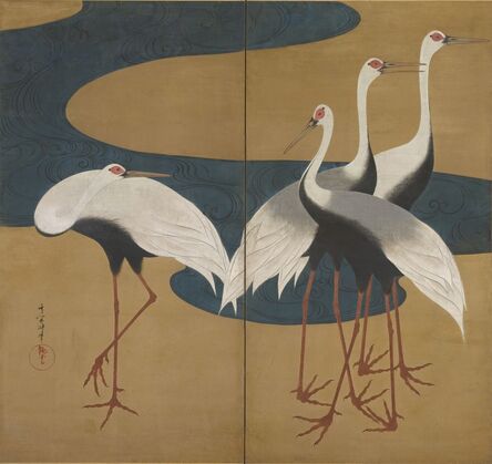 Suzuki Kiitsu, ‘Cranes. Japan, Edo Period (1615–1868)’, ca. 1828–early 1830s