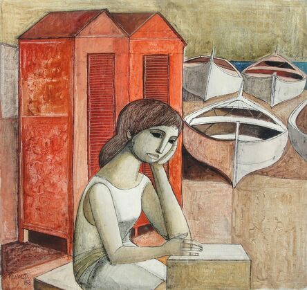 Lucio Ranucci, ‘Girl Waiting at Boat Docks’, 1973