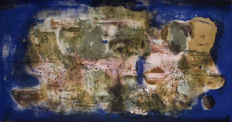 Zao Wou-Ki 趙無極, ‘ Engulfed Town | Ville engloutie’, 1956, Print, Original Hand Signed, Dated and Numbered Lithograph in Colours on BFK Rives Wove Paper, Gilden's Art Gallery