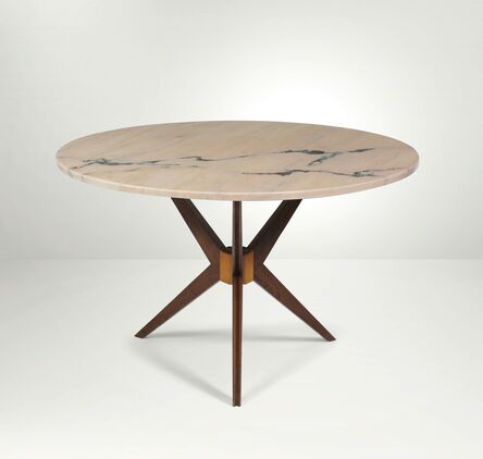 ‘A low table with a wooden structure and marble top’, 1950 ca.