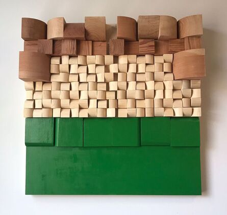 João Carlos Galvão, ‘Relieve verde y madera’, 2021