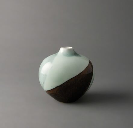 Fance Franck, ‘Oval vase, “flow study" in saturated iron and celadon glazes with grey black spots’, N/A