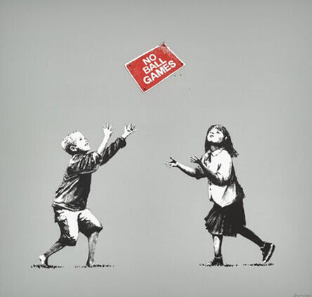 Banksy, ‘No Ball Games (Gray- signed)’, 2009