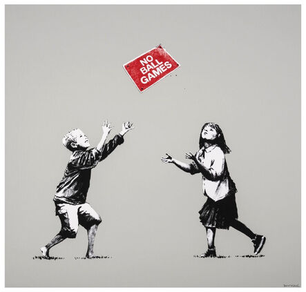 Banksy, ‘No Ball Games - Grey (Signed)’, 2009