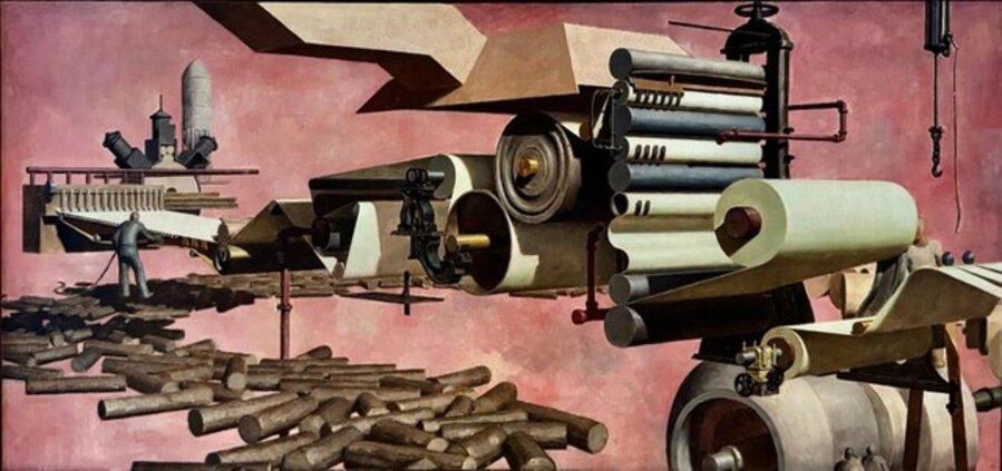 "Paper Making" WPA Industrial Mid-Century American Scene Social Realism Workers