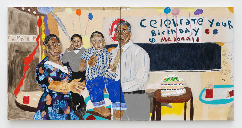John Rivas, ‘Birthday at Mickey D's’, 2023, Painting, Acrylic on canvas, Ross+Kramer Gallery