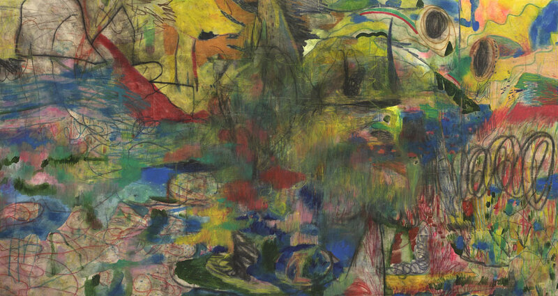 Liu Hsin-Ying, ‘A Pond Under The River’, 2019, Painting, Acrylic, pastel, crayons and charcoal on canvas, Richard Koh Fine Art