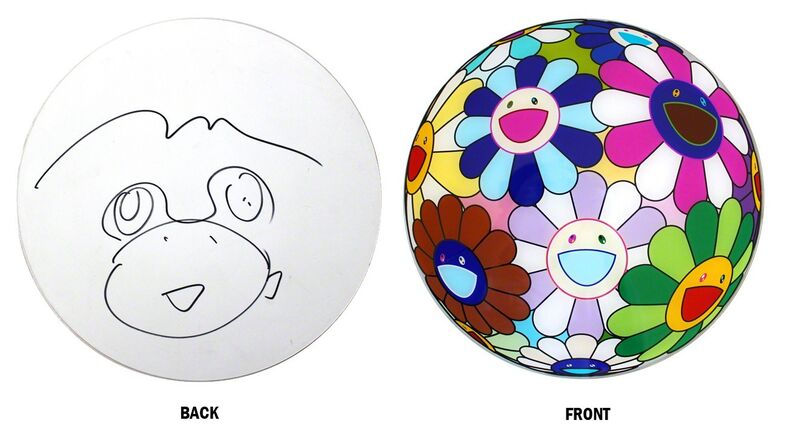 Takashi Murakami, ‘Flowerball Disc with original drawing’, 2007, Mixed Media, Fiberglass offset lithograph and marker drawing, EHC Fine Art