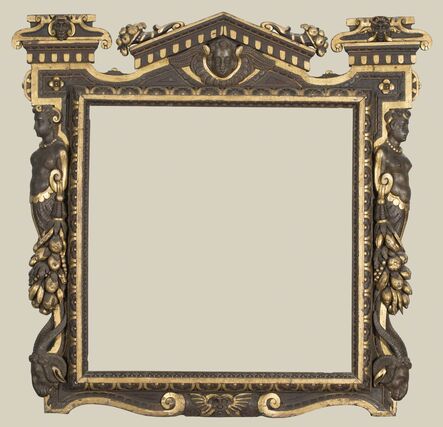 ‘A partially gilded carved walnut Sansovino frame’, possibly 1550s
