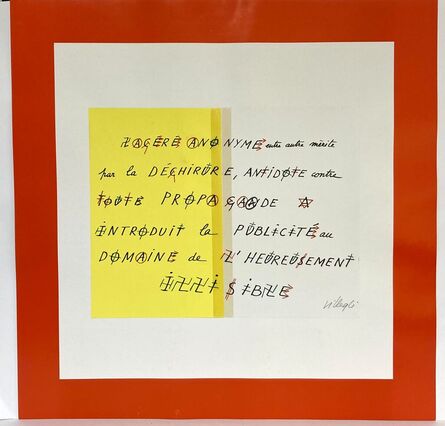 Jacques Villeglé, ‘Alphabet Sociopolitique’, 1973