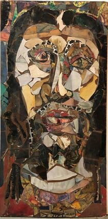 Paul Shimon, ‘Large Assemblage Collage 2 Sided Painting Outsider Art’, Late 20th Century