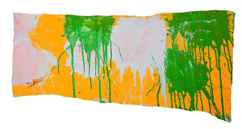 Ushio Shinohara 篠原 有司男, ‘Green and White on Sunflower’, 2015, Painting, Acrylic on Canvas, Ronin Gallery