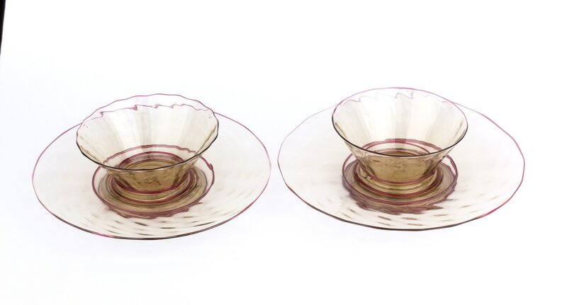 Cappellini, ‘Pair of cups with saucers’, Design/Decorative Art, Fumée glass, Bertolami Fine Arts