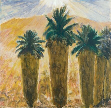 Frederick Wight, ‘Four Palms and a Mountain (Monte Rosa)’, 1980