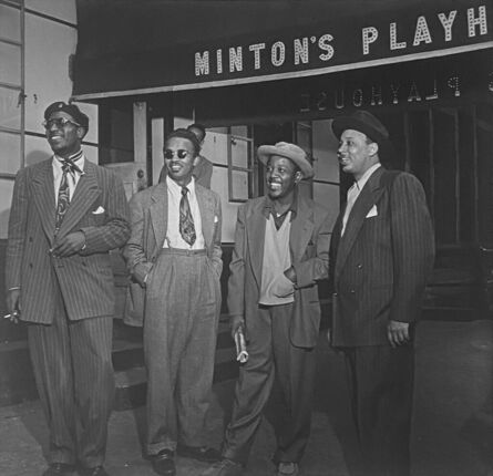 William Gottlieb, ‘Thelonious Monk, Howard McGhee, Roy Eldridge, and Teddy Hill, Minton's Playhouse, New York’, 1948