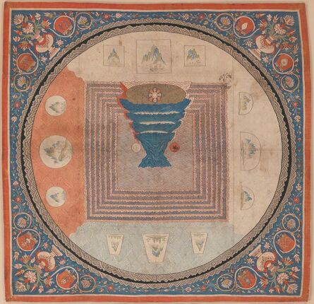 Unknown Chinese, ‘Cosmological Mandala with Mount Meru (元 緙絲 須彌山曼陀羅)’, 14th century