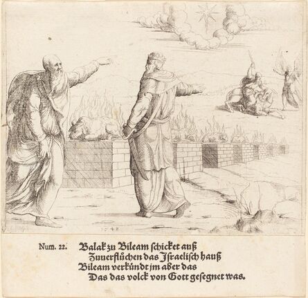 Augustin Hirschvogel, ‘Balak's Sacrifice, and Balaam's Prophecy’, 1548