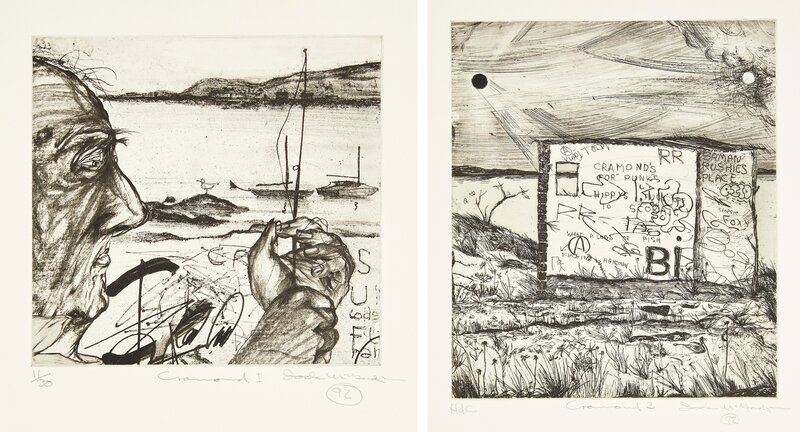 Jock McFadyen, ‘Cramond 1 and 3’, 1992, Print, Two etchings on wove, Roseberys