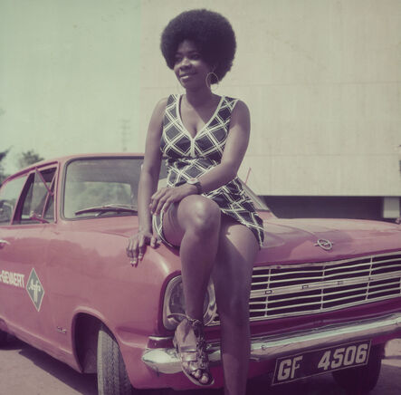 James Barnor, ‘Woman posing on James Barnor’s car, Accra, 1970s’, 2018