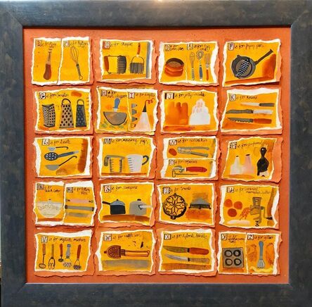 Christine McArthur, ‘Housewives Choice, A-Z Alphabet Sampler Mixed Media Painting Collage’, 20th Century