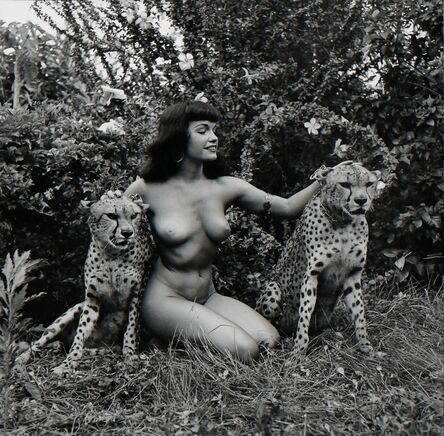 Bunny Yeager, ‘Bettie Page with Two Cheetahs (Jungle Bettie)’, 1954