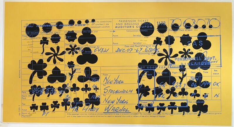 Andy Warhol, ‘SAS Passenger Ticket F&S II.20’, 1968, Print, Screenprint on paper, Fine Art Mia