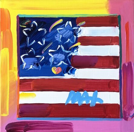 Peter Max, ‘Flag With Heart ’, 2018