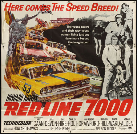 Anon, ‘RED LINE 7000 6sh '65 Howard Hawks, James Caan, car racing artwork, meet the speed breed!’, 1965