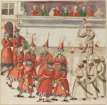 ‘Seven Men in Red Gathered in a Circle’, ca. 1515
