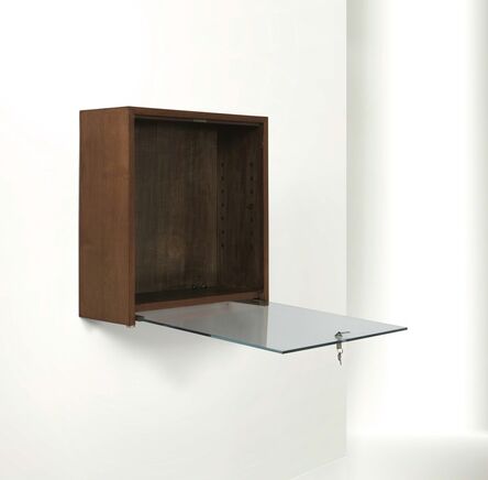 Franco Albini, ‘a bar cabinet with a wooden structure and tilting glass shutter’, 1945