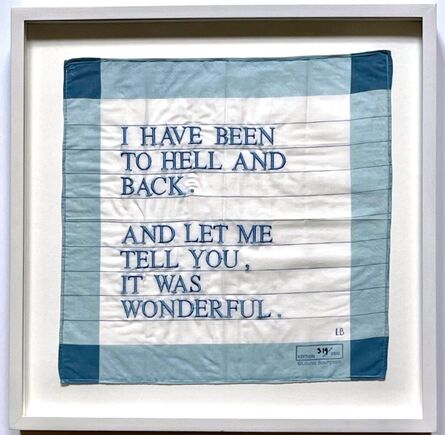 Louise Bourgeois, ‘I Have Been to Hell and Back Handkerchief (Blue)’, 2009