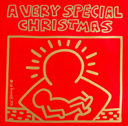 Keith Haring, ‘1980s Keith Haring Vinyl Record Art (Keith Haring Christmas)’, 1987