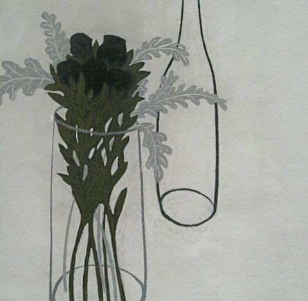 Angela A'Court, ‘Grey Leaves with Deep Red Roses ’, 2012