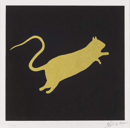 Blek le Rat, ‘Golden Rat (on black background)’, 2020