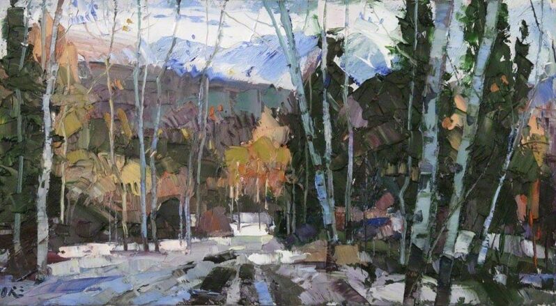 Robert Moore (b. 1957), ‘Road Closed’, 2016, Painting, Oil on baord, Trailside Galleries