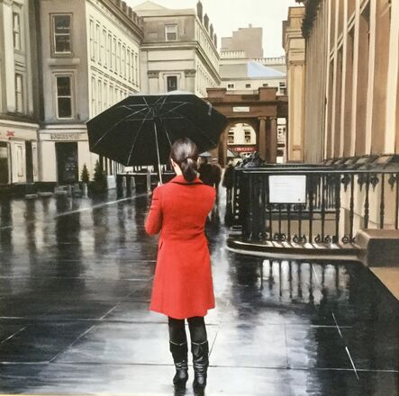 Gerard Burns, ‘Red Coat on Royal Exchange Square’, 2019