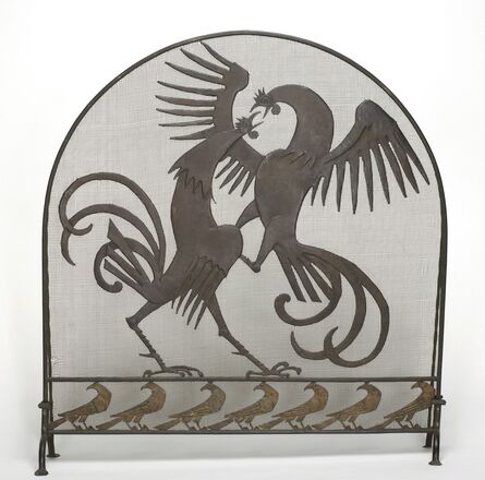 Wilhelm Hunt Diederich, ‘Firescreen: Cocks and Crows’, ca. 1930