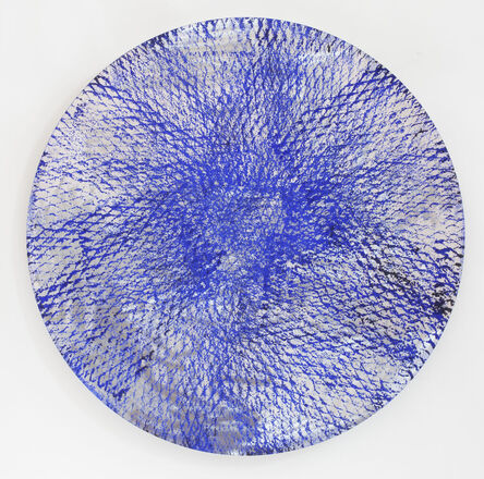 Clemens Wolf, ‘Expanded Metal Painting Tondo Blue’, 2019